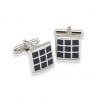 Navy Small Square Cufflinks by Onyx-Art London