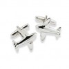 Aeroplane Silver Cufflinks by Onyx-Art London