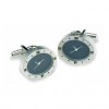Oval Silver And Black Watch Cufflinks by Onyx-Art London