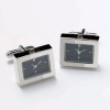 Silver And Black Dual Finish Watch Cufflinks by Onyx-Art London