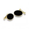 Oval Black Onyx Cufflinks by Onyx-Art London