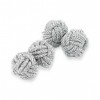 Silver Lurex Knot Cufflinks by Onyx-Art London