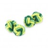 Dark Green Yellow And Green Silk Cufflinks by Onyx-Art London