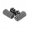 Black And Silver Lurex Silk Cufflinks by Onyx-Art London