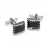 Dashed Border Mop Cufflinks by Onyx-Art London