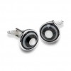 Black And Grey Circles Mop Cufflinks by Onyx-Art London