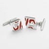 Red Mop Chain Cufflinks by Onyx-Art London