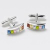 Convex Multicoloured Cz Cufflinks by Onyx-Art London