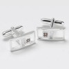 Silver Buckle Red Cz Cufflinks by Onyx-Art London