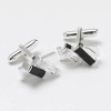 Silver Clear And Black Cz Cufflinks by Onyx-Art London