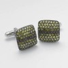 Square Yellow And Red Cz Cluster Cufflinks by Onyx-Art London