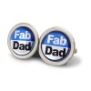 Fab Dad Azure Blue Round Cufflinks by Richard Cammish