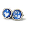 I Love My Dad Azure Blue Round Cufflinks by Richard Cammish