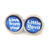 Love From Your Little Devil Round Cufflinks by Richard Cammish