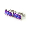 Deep Purple And Blue Union Jack Cufflinks by Richard Cammish