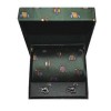 Green Racing Colours Silk Tie And Cufflinks Box Set by Sax Design