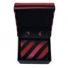 Red And Black Stripe Cufflinks And Tie Gift Box by Sax Design