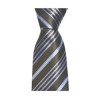 Brown And Blue Multi Stripe Tie by Sax Design
