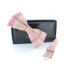 Pink And Cream Spot Pre Tied Bow Tie by Sax Design