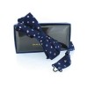 Navy Blue And Pink Diamond Pre Tied Bow Tie by Sax Design