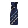 Blue And Grey Thin Stripe Tie by Sax Design