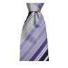 Silver And Purple Shaded Stripe Tie by Sax Design