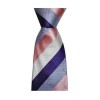 Blue And Pink Large Stripe Tie by Sax Design