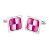 Plum Test Card Cufflinks by Sonia Spencer