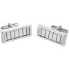 Thin Stripe Long White Cufflinks by Sonia Spencer