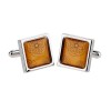 Orange Spiro Cufflinks by Sonia Spencer