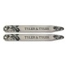 Satin Silver Finish Green Vine Collar Stiffeners by Tyler and Tyler