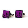 Spring - Black Metal Finish Purple Cufflinks by Tyler and Tyler