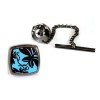 Vine Bright Blue - Black Metal Finish Tie Pins by Tyler and Tyler