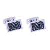 Blue Goldstone And Abalone Swirl Cufflinks by WD London