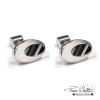 Onyx & Mother Of Pearl Thomas Cufflinks by WD London