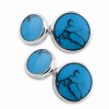 Sterling Silver Turquoise Round Cufflinks