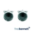 Black Faceted Glass Cats Eye Cufflinks by Gecko