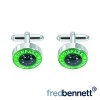 Green & Back Compass Cufflinks by Gecko