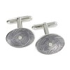 Silver Grey Diamond Maelstrom Cufflinks by Fine Enamels