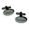 Port And Starboard White Cufflinks by Onyx-Art London