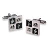 Square Musical Note Cufflinks by Onyx-Art London
