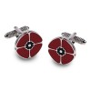 Poppy Flower Cufflinks by Onyx-Art London