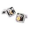 Gears Cufflinks - Square Rhodium by Onyx-Art London