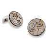 Steam-Punk Watch Movement - Rhodium Cufflinks by Onyx-Art London