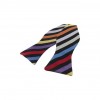 Multi Coloured Rainbow Striped Silk Self Tied Bow by Sax Design
