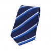 Blue and White Stripes on a Navy Silk Tie by Sax Design