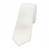 White Satin Silk Thin Tie by Sax Design