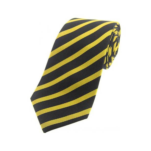 Black and Gold Striped Silk Tie