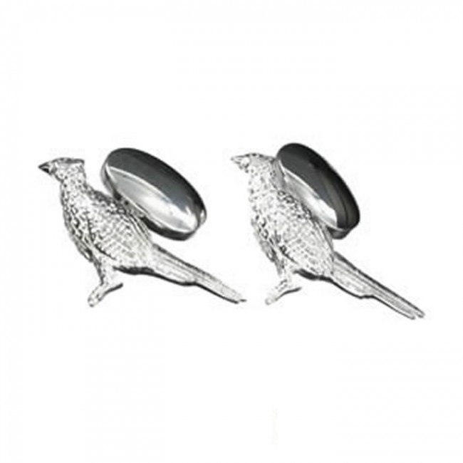 Pheasant cufflinks silver on sale