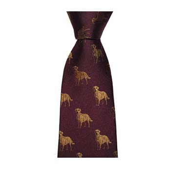 Brace of Pheasant Silk Tie Gold yellow Background NEW Shooting Gift 